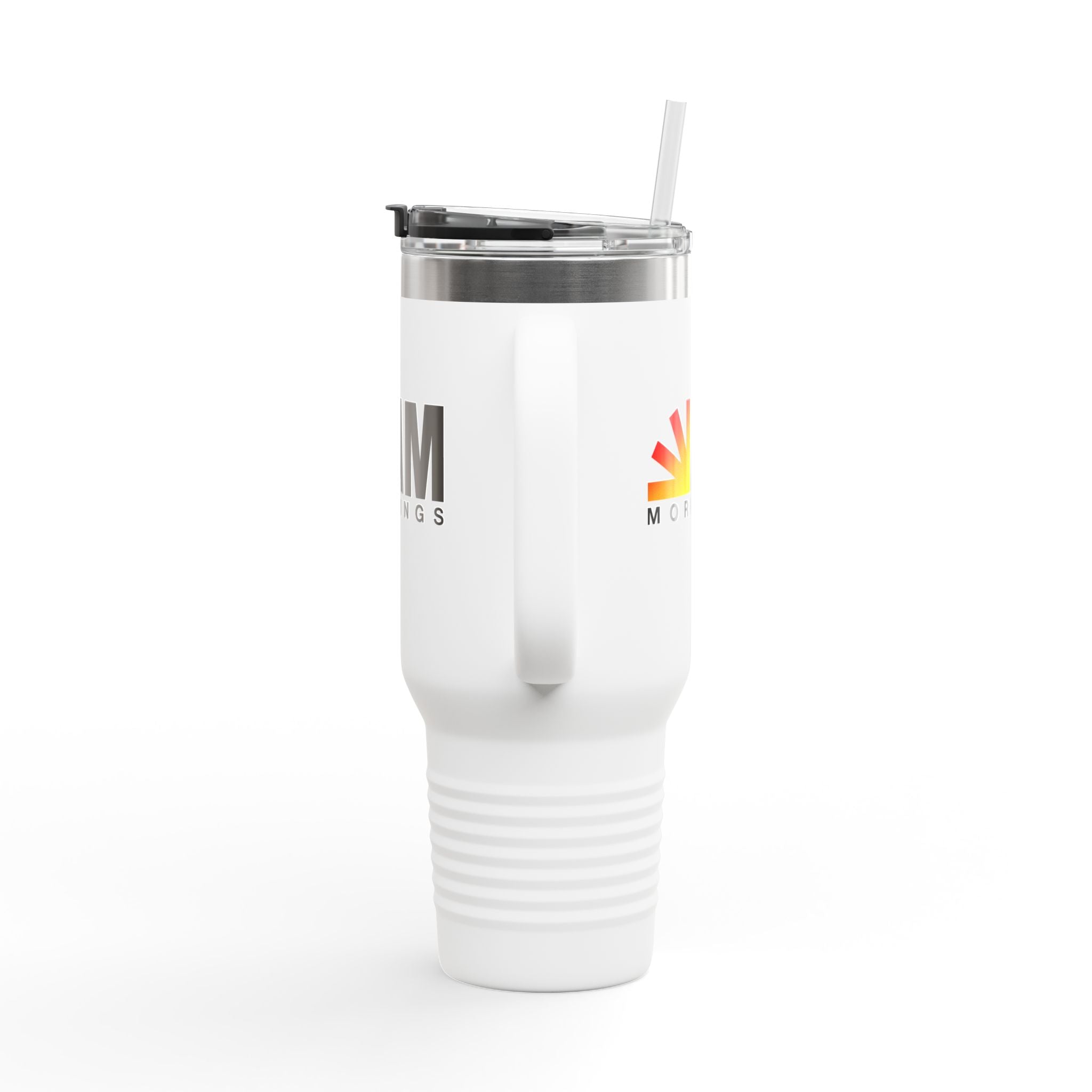 40oz Insulated Travel Mug — "AM Mornings" Sunrise Logo Tumbler