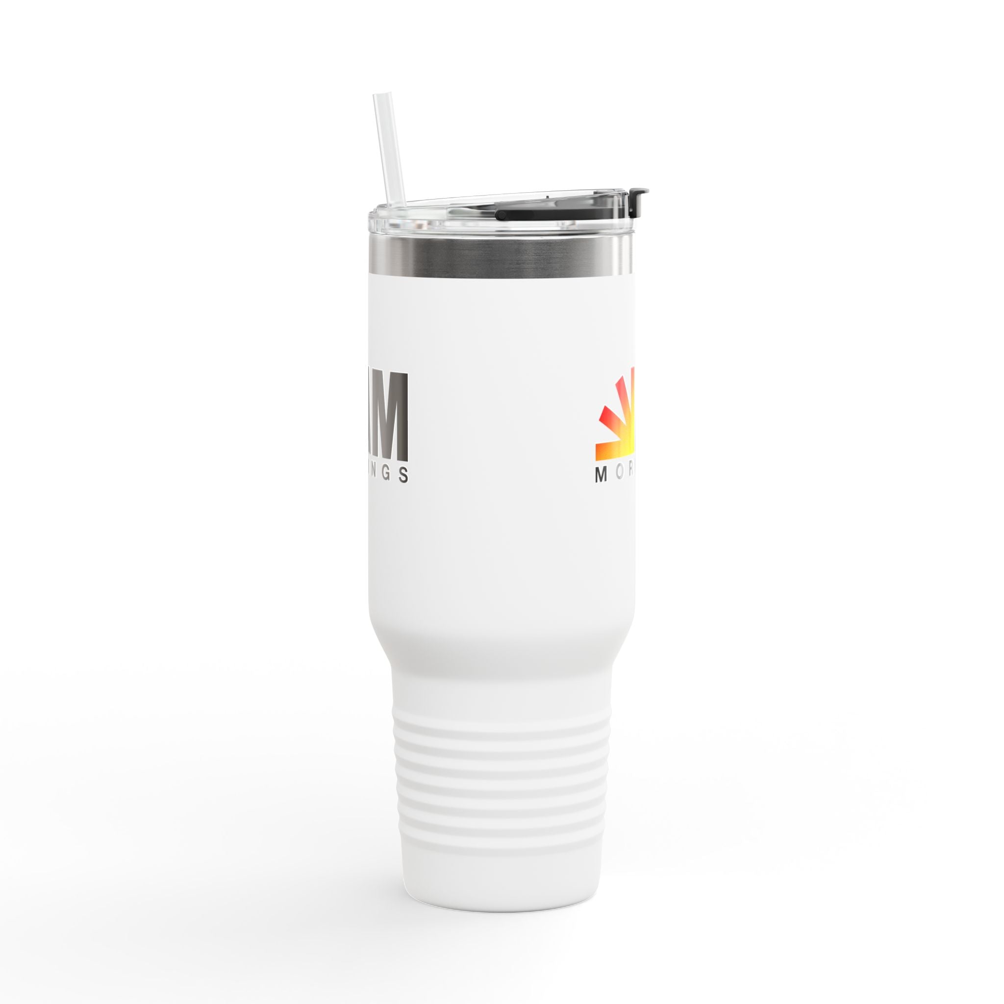 40oz Insulated Travel Mug — "AM Mornings" Sunrise Logo Tumbler